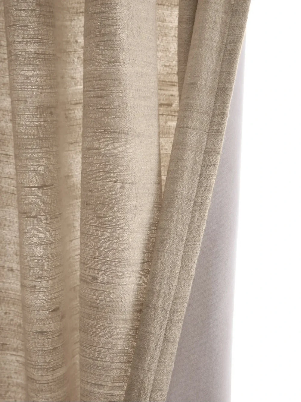 NWT QUINCE Set Of 2 48x96 Raw Silk Curtains Sand 9071